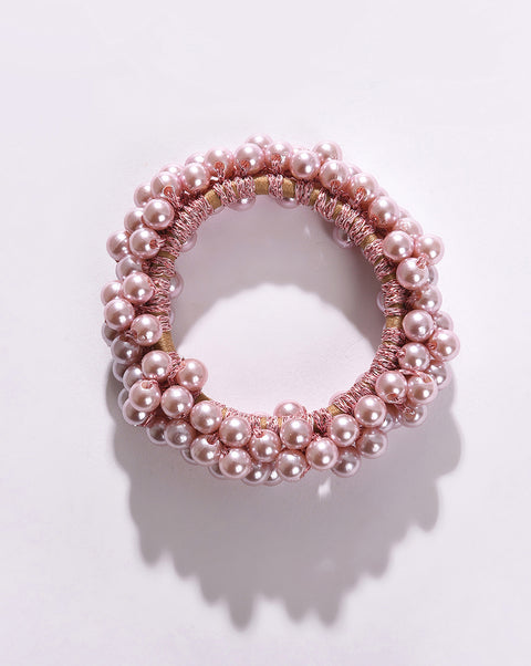 Gold Plated Pearls Scrunchie