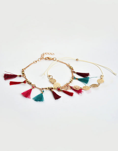 Pack of 2 Silver Plated Designer Anklet