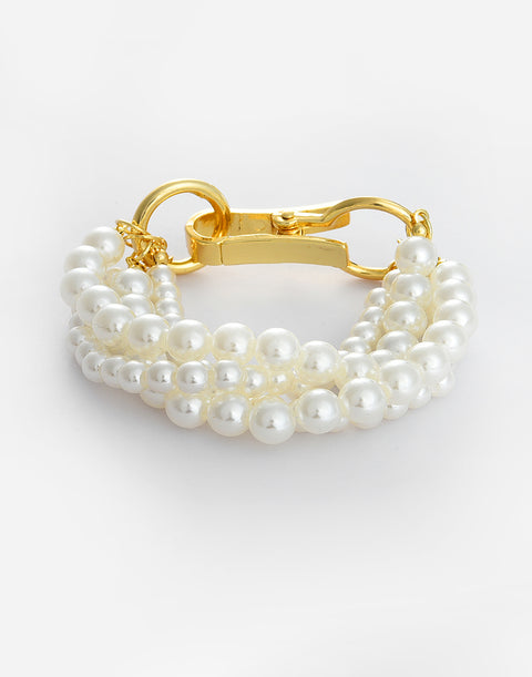 Gold Plated Beaded Pearl Bracelet