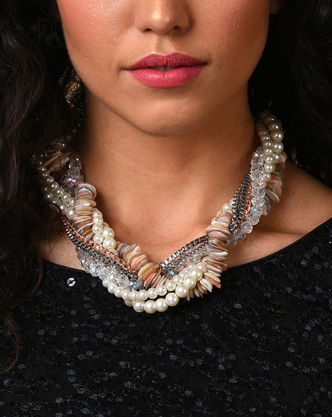 Silver Plated Pearl Necklace