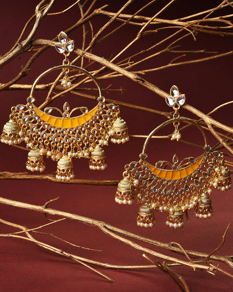 Women Yellow Chaandbali