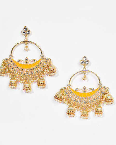 Women Yellow Chaandbali