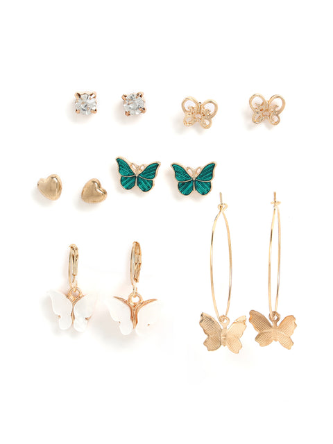 Pack of 6 Butterfly Earrings