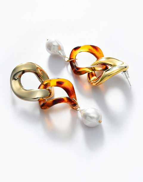 Gold Plated Pearl Beaded Drop Earring