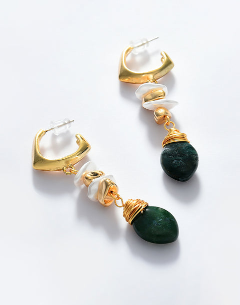 Gold Plated Pearl Beaded Drop Earring