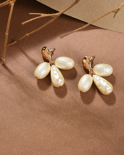 Gold Plated Pearl Drop Earring