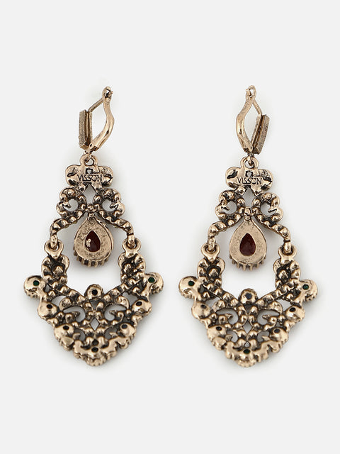 Gold Plated Designer Stone Drop Earring