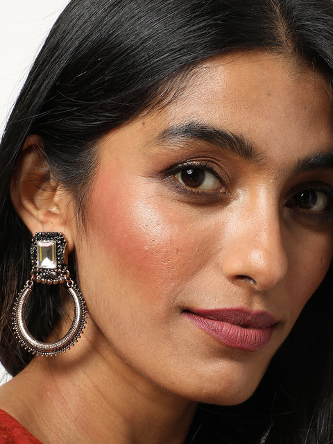 Gold Plated Designer Stone Drop Earring