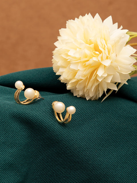 Gold Plated Designer Stone Drop Earring
