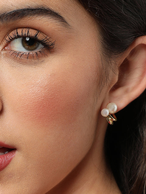 Gold Plated Designer Stone Drop Earring