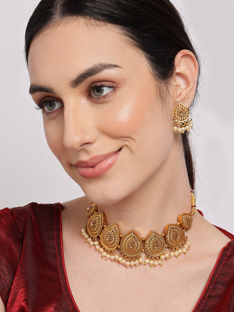 Gold-Plated Contemporary Jewellery Set