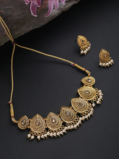 Gold-Plated Contemporary Jewellery Set