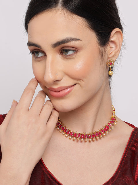Gold-Plated Contemporary Jewellery Set