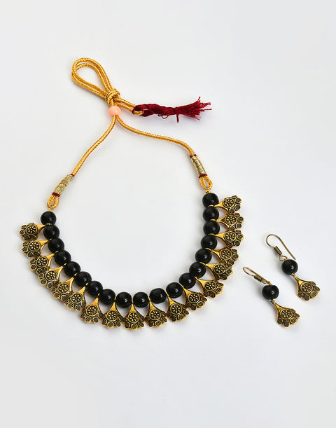 Gold Plated Stone Designer Necklace Set