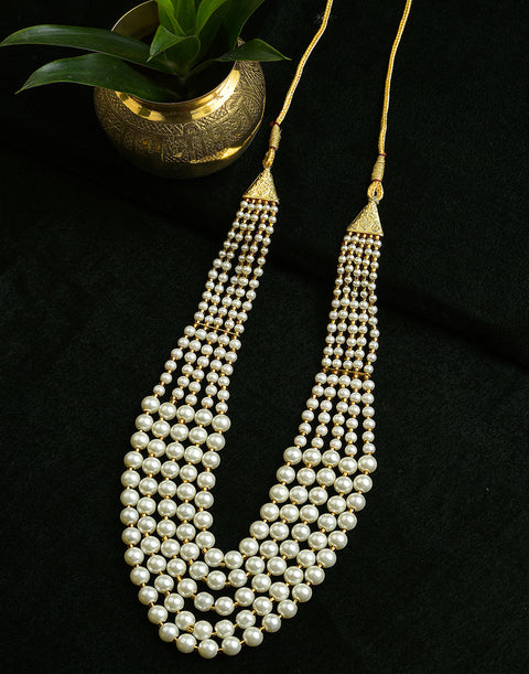 Pearl Beaded Gold Plated Necklace