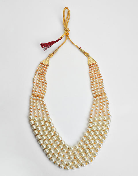 Pearl Beaded Gold Plated Necklace