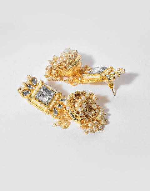 Kundan Pearl Gold Plated Necklace Set