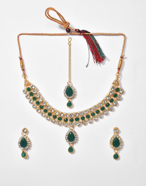 Gold Plated Designer Stone Necklace Set