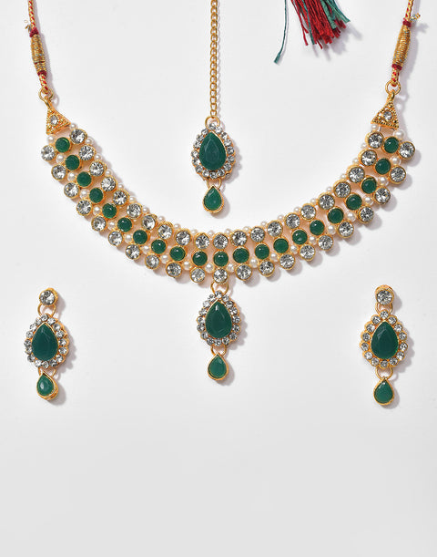 Gold Plated Designer Stone Necklace Set