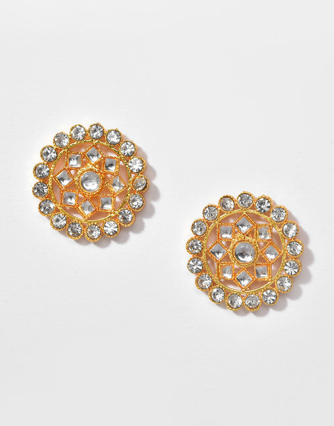 Gold Plated Designer Stone Necklace Set