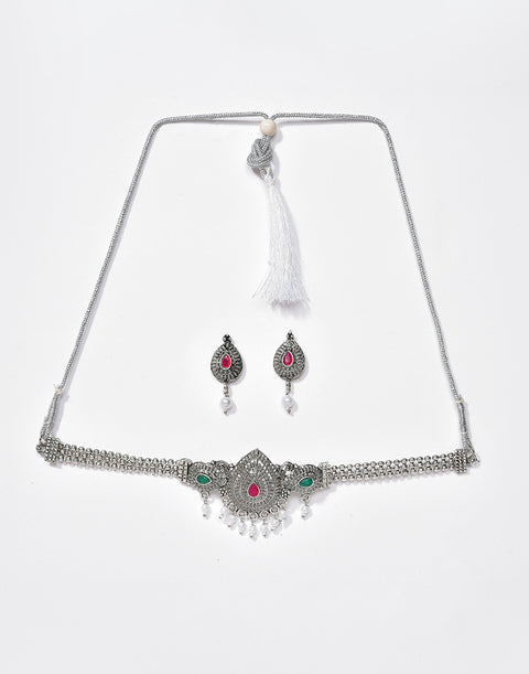 Meenakari Silver Plated Necklace