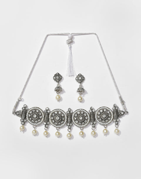 Meenakari Silver Plated Necklace