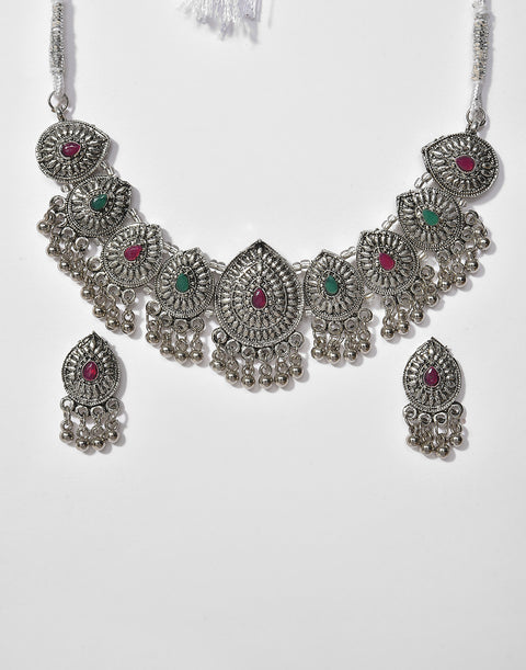 Meenakari Silver Plated Necklace