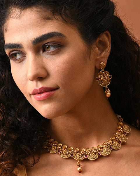 Gold-Plated Contemporary Jewellery Set