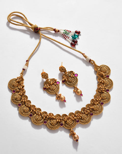 Gold-Plated Contemporary Jewellery Set