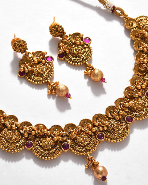 Gold-Plated Contemporary Jewellery Set
