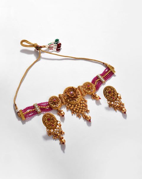 Gold-Plated Contemporary Jewellery Set