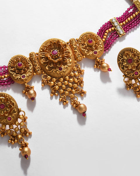 Gold-Plated Contemporary Jewellery Set