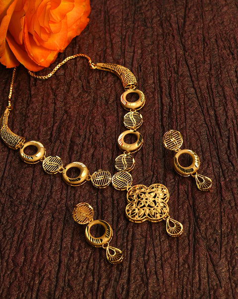 Gold-Plated Contemporary Jewellery Set