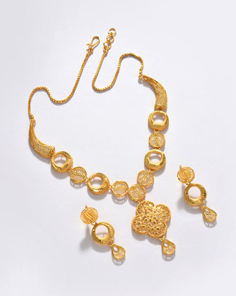 Gold-Plated Contemporary Jewellery Set
