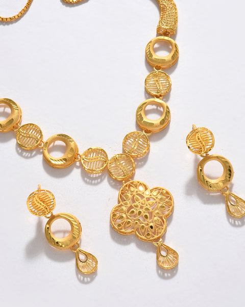 Gold-Plated Contemporary Jewellery Set