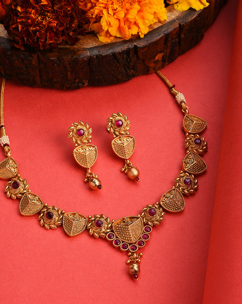 Gold-Plated Contemporary Jewellery Set