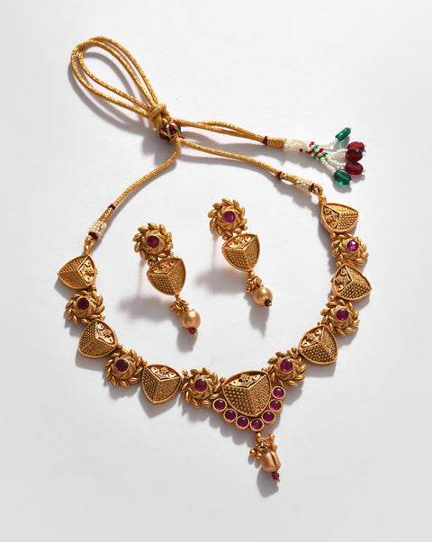 Gold-Plated Contemporary Jewellery Set