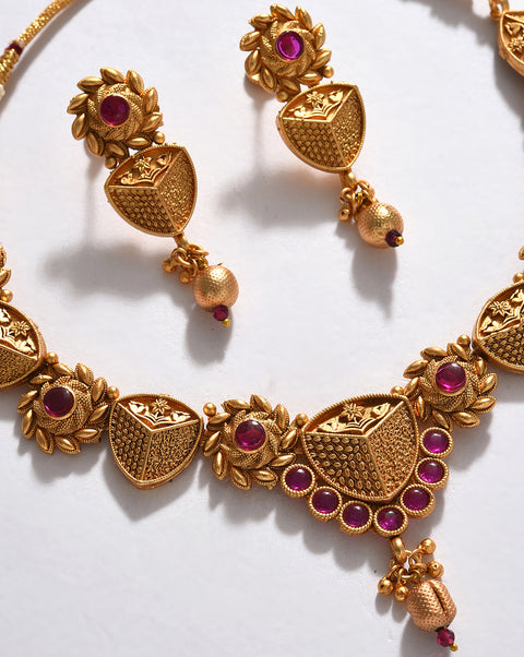 Gold-Plated Contemporary Jewellery Set