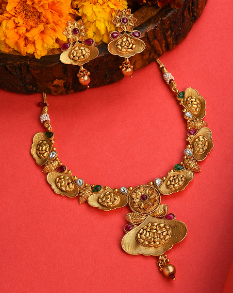 Gold-Plated Contemporary Jewellery Set