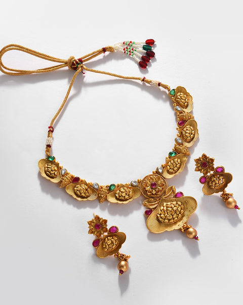 Gold-Plated Contemporary Jewellery Set