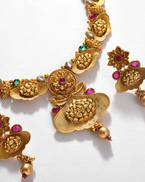 Gold-Plated Contemporary Jewellery Set