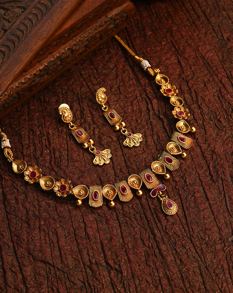 Gold-Plated Contemporary Jewellery Set