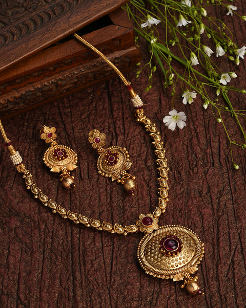 Gold-Plated Contemporary Jewellery Set