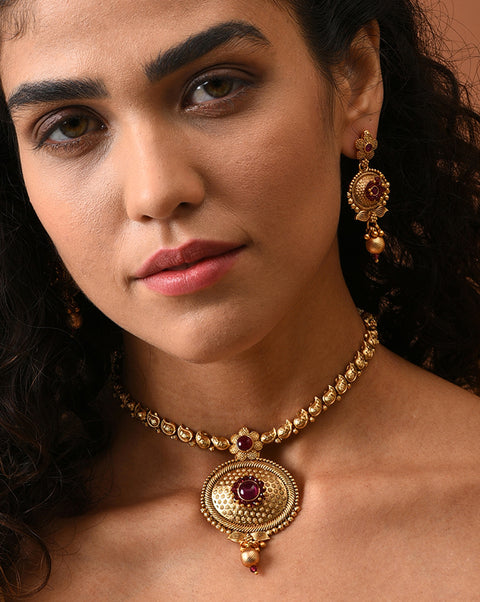 Gold-Plated Contemporary Jewellery Set