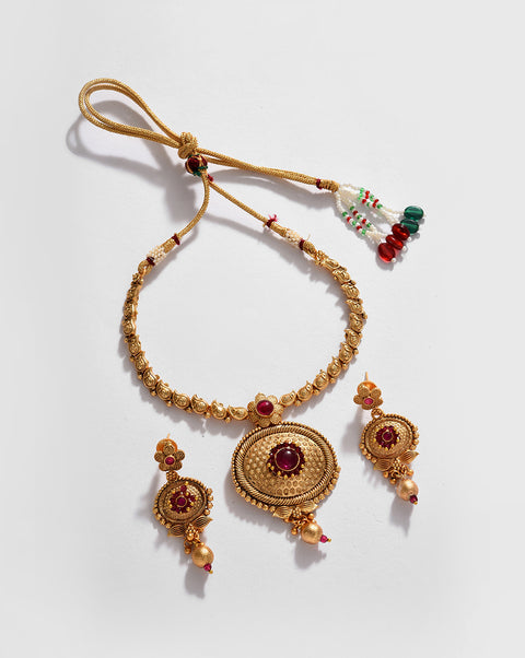 Gold-Plated Contemporary Jewellery Set