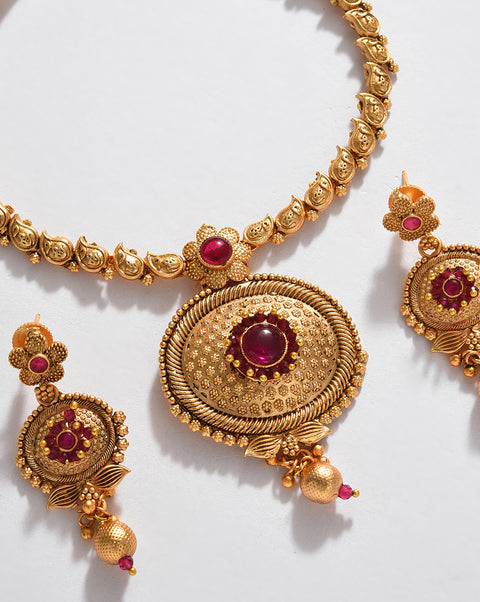 Gold-Plated Contemporary Jewellery Set