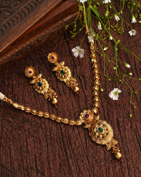 Gold-Plated Contemporary Jewellery Set