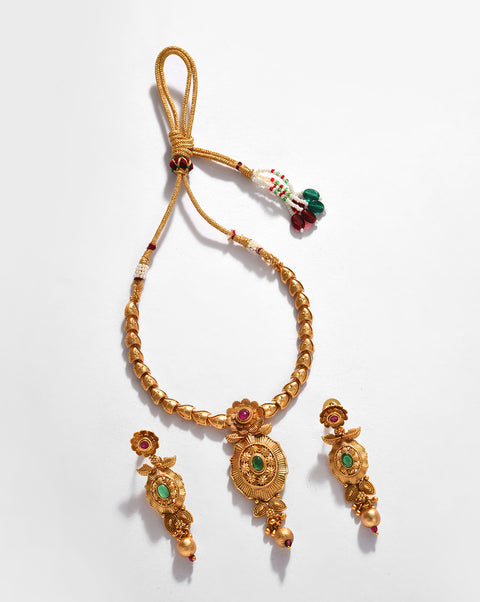 Gold-Plated Contemporary Jewellery Set
