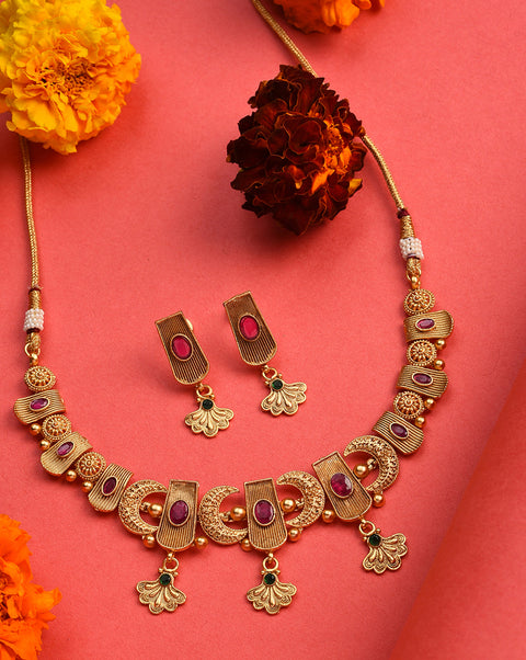 Gold-Plated Contemporary Jewellery Set
