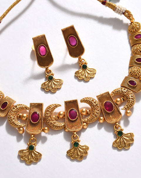 Gold-Plated Contemporary Jewellery Set